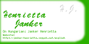 henrietta janker business card